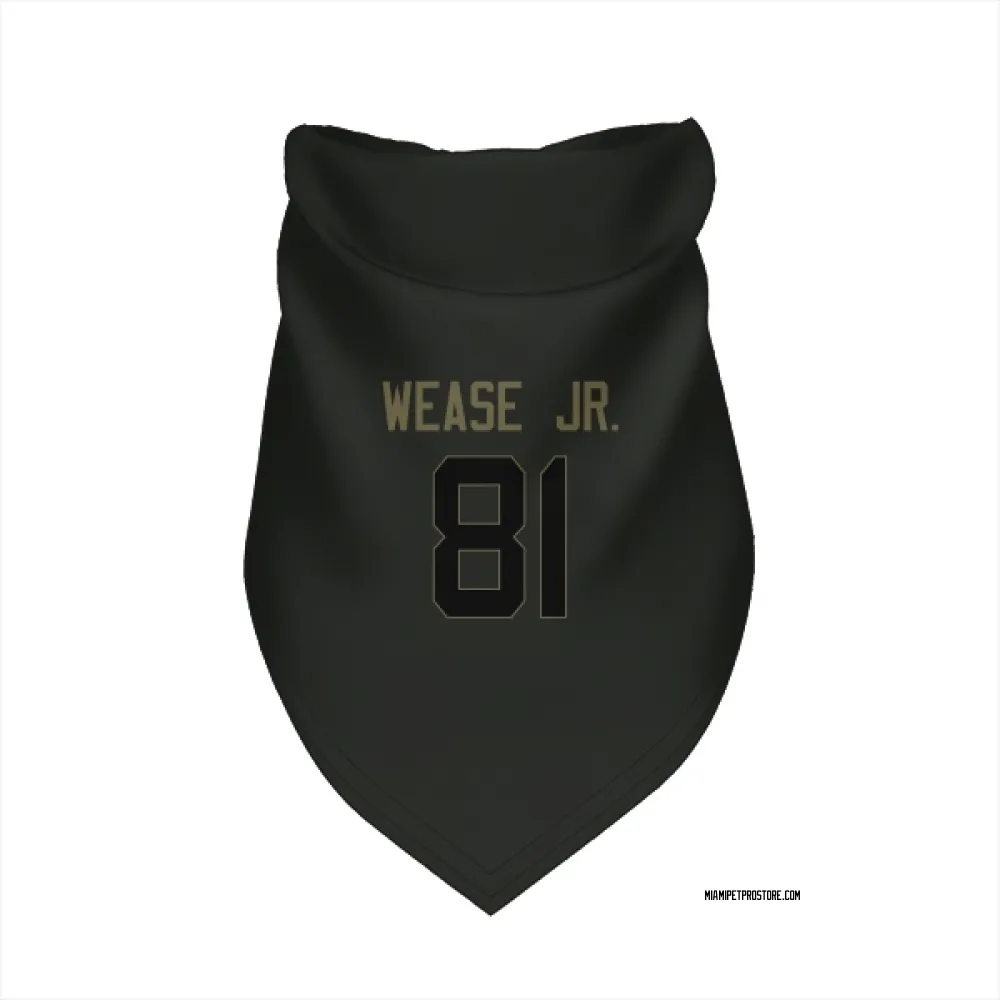 Miami Dolphins Theo Wease Jr. Black Service Pet Bandana for Dog & Cat