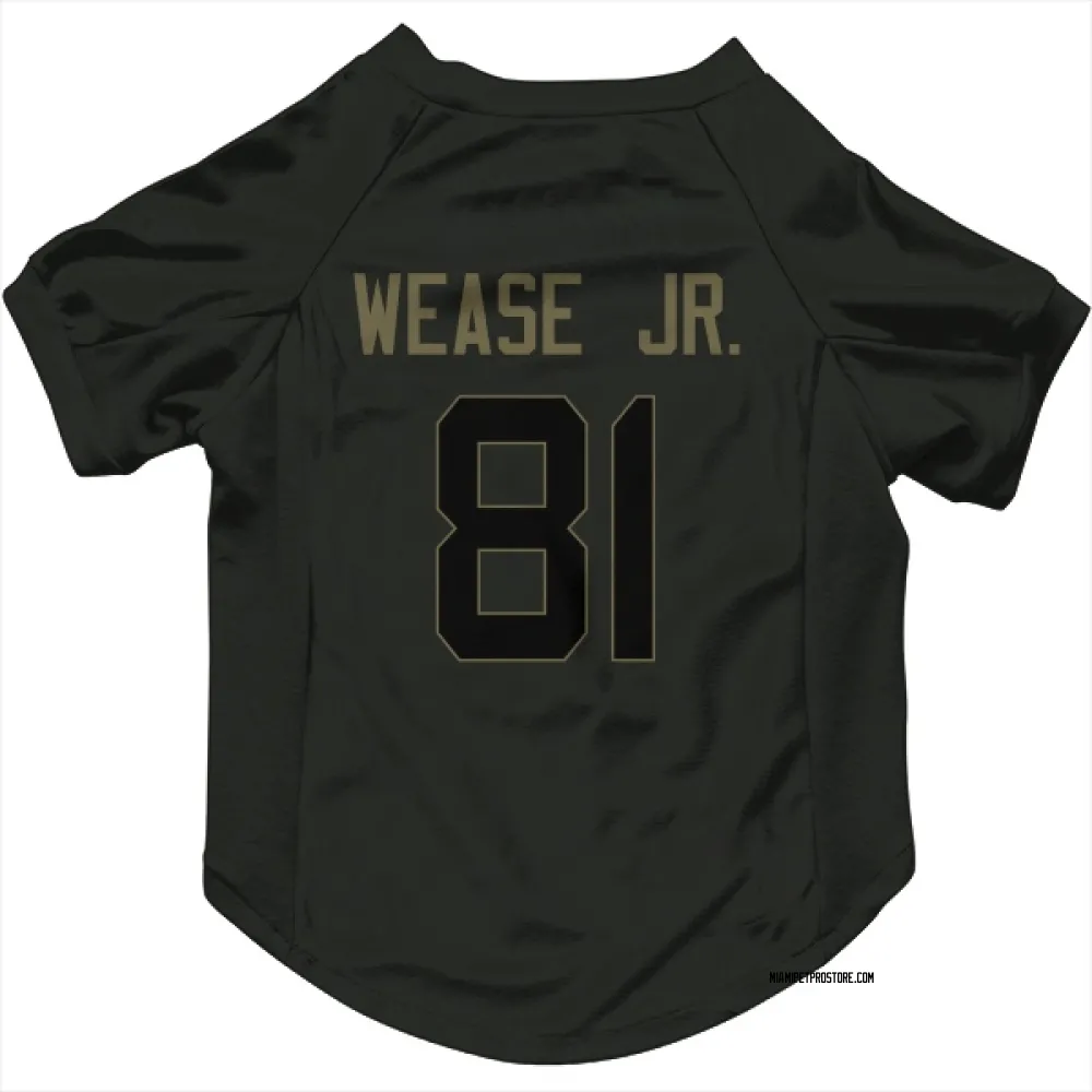 Miami Dolphins Theo Wease Jr. Black Service Pet Jersey for Dog & Cat