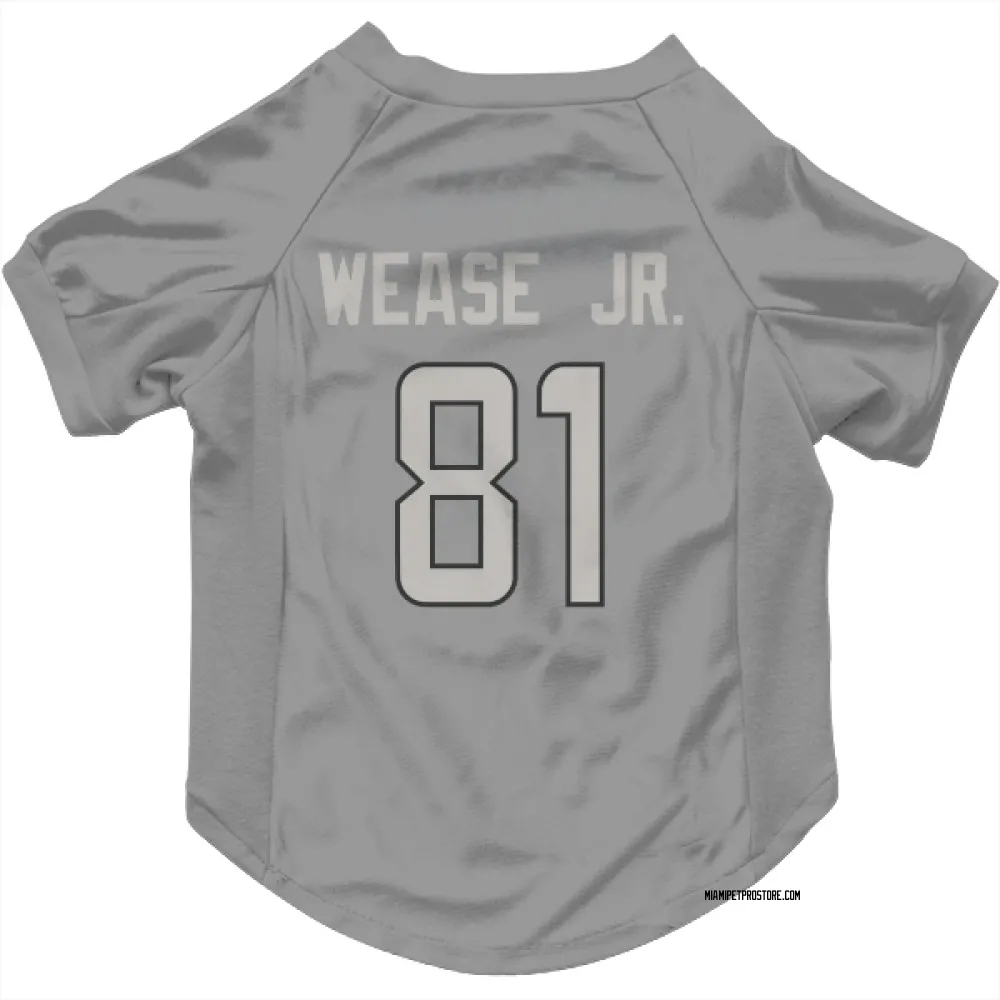 Miami Dolphins Theo Wease Jr. Charcoal Pet Jersey for Dog & Cat