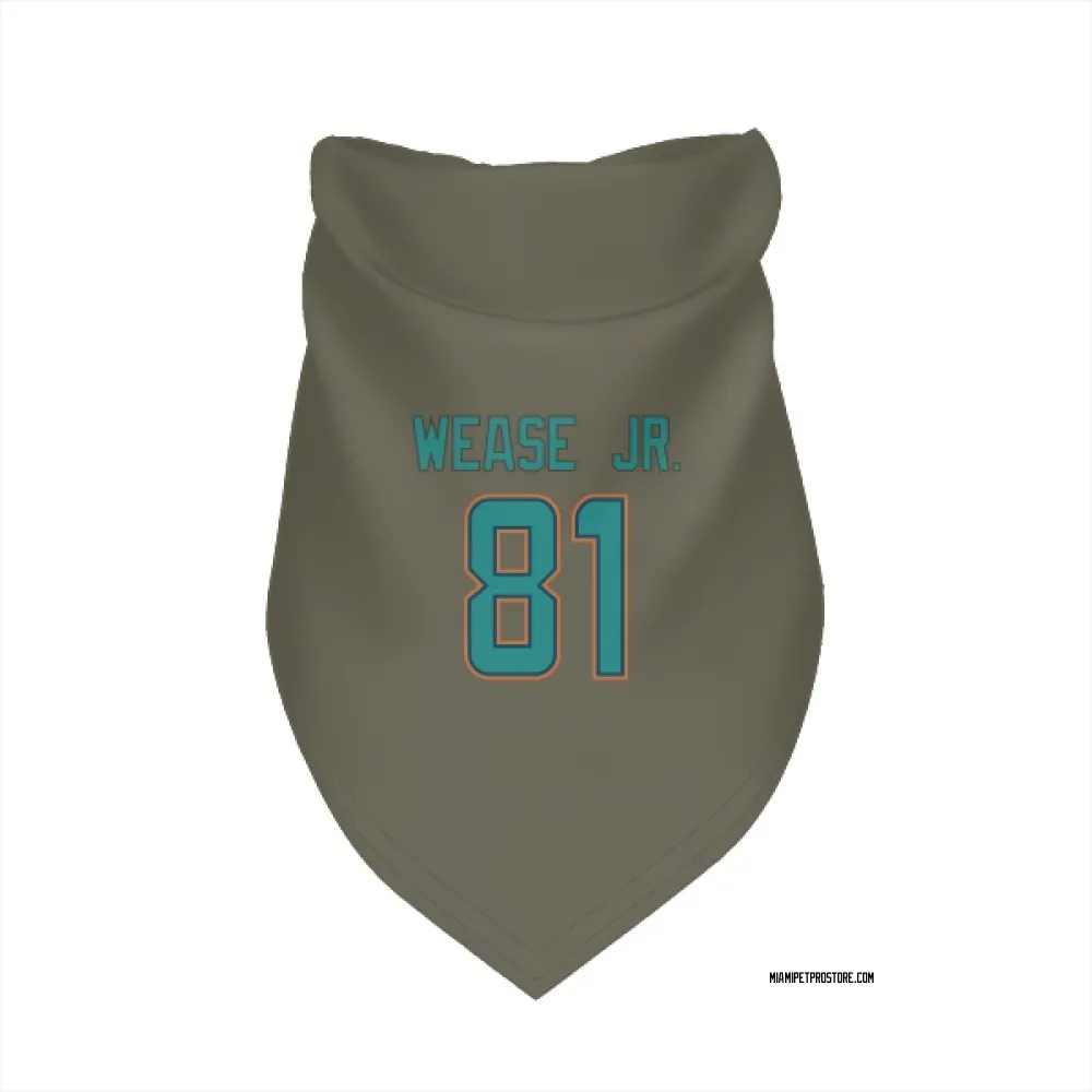 Miami Dolphins Theo Wease Jr. Olive Pet Bandana for Dog & Cat