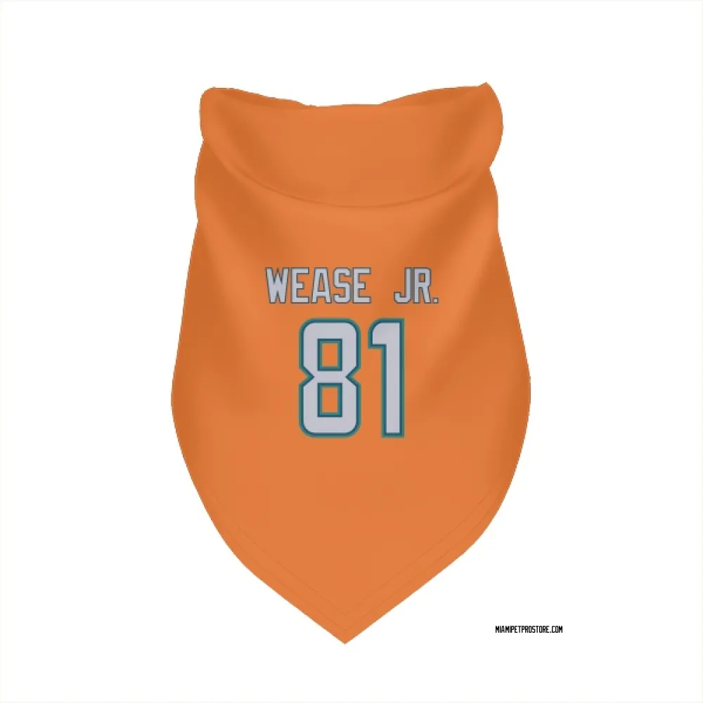 Miami Dolphins Theo Wease Jr. Orange Pet Bandana for Dog & Cat