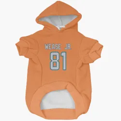 Miami Dolphins Theo Wease Jr. Orange Pet Hoodie for Dog & Cat