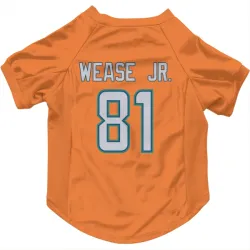 Miami Dolphins Theo Wease Jr. Orange Pet Jersey for Dog & Cat