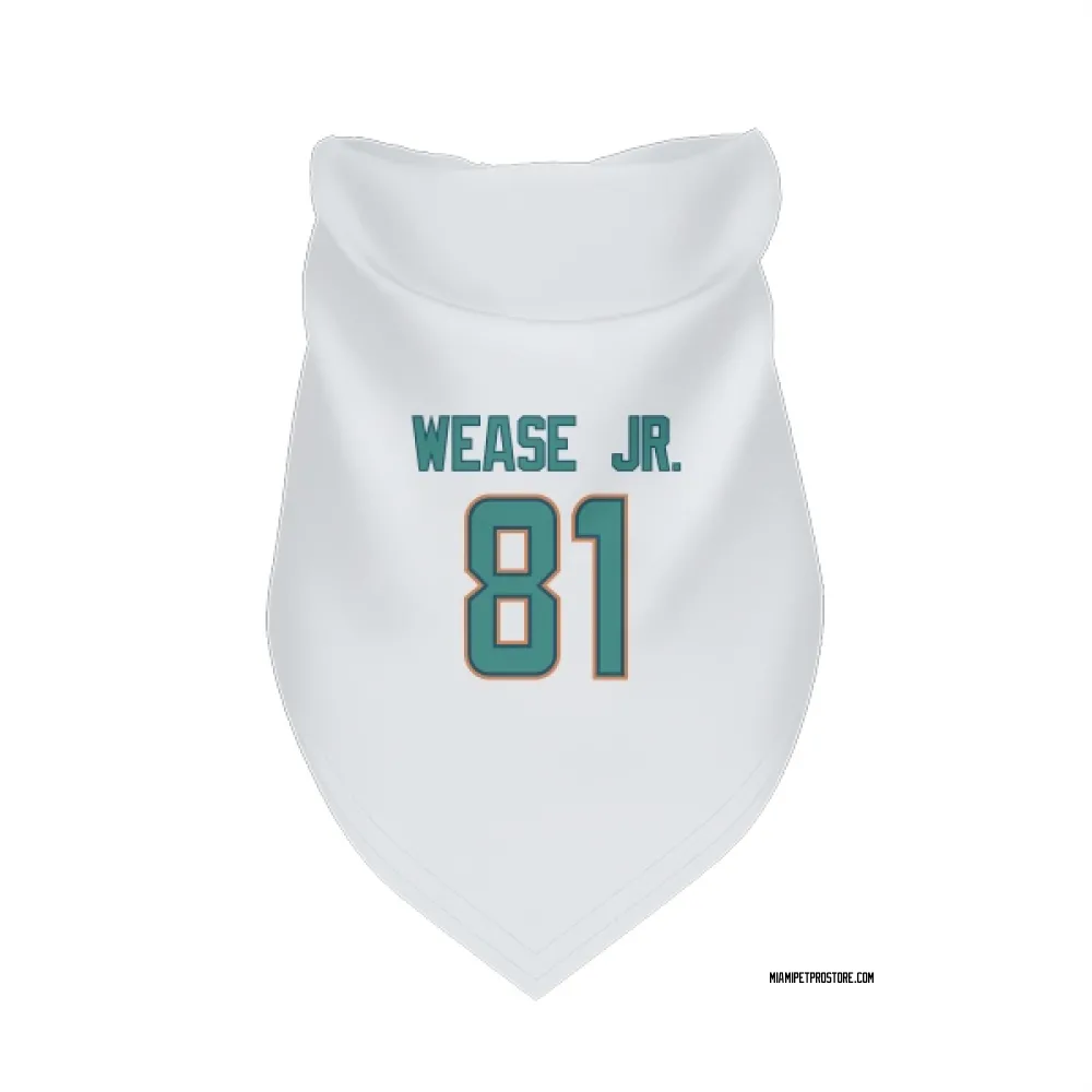 Miami Dolphins Theo Wease Jr. White Pet Bandana for Dog & Cat