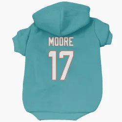 Miami Dolphins Trey Moore Aqua Pet Hoodie for Dog & Cat