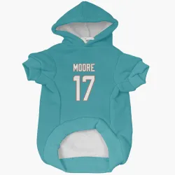 Miami Dolphins Trey Moore Aqua Pet Hoodie for Dog & Cat