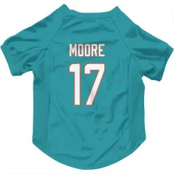 Miami Dolphins Trey Moore Aqua Pet Jersey for Dog & Cat