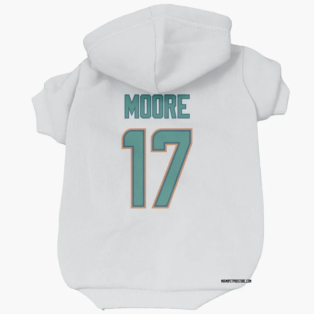 Miami Dolphins Trey Moore White Pet Hoodie for Dog & Cat