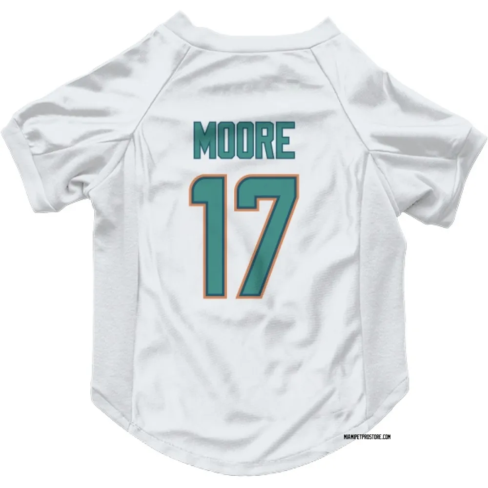 Miami Dolphins Trey Moore White Pet Jersey for Dog & Cat