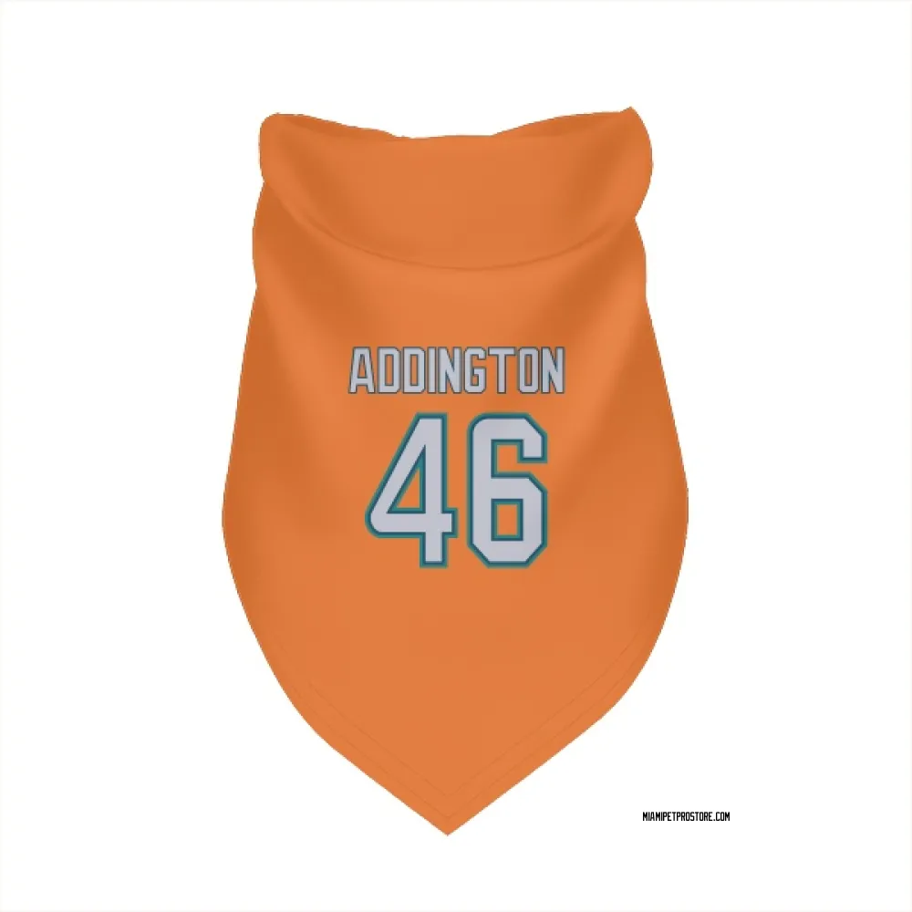 Miami Dolphins Tucker Addington Orange Pet Bandana for Dog & Cat