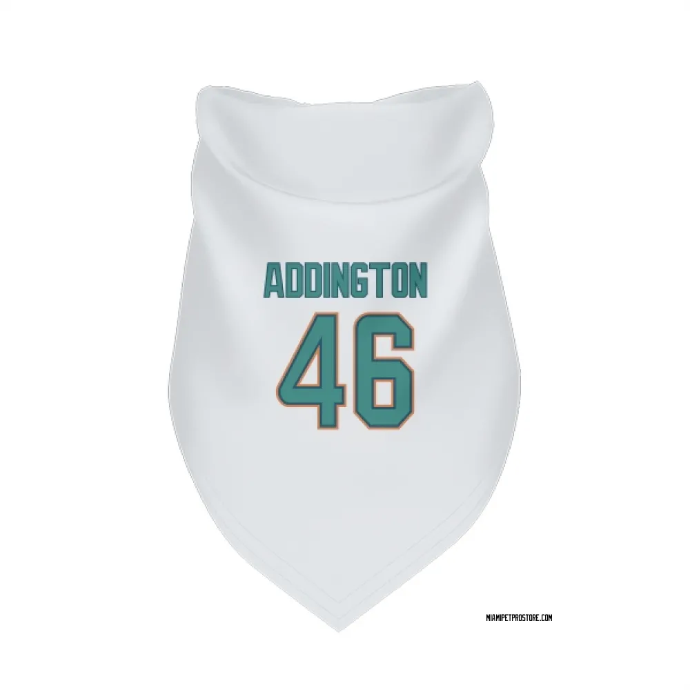 Miami Dolphins Tucker Addington White Pet Bandana for Dog & Cat