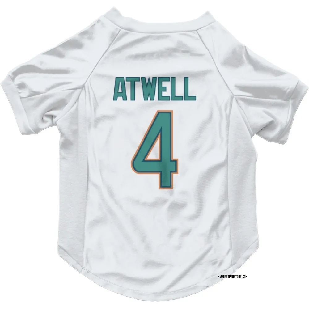 Miami Dolphins Tutu Atwell White Pet Jersey for Dog & Cat