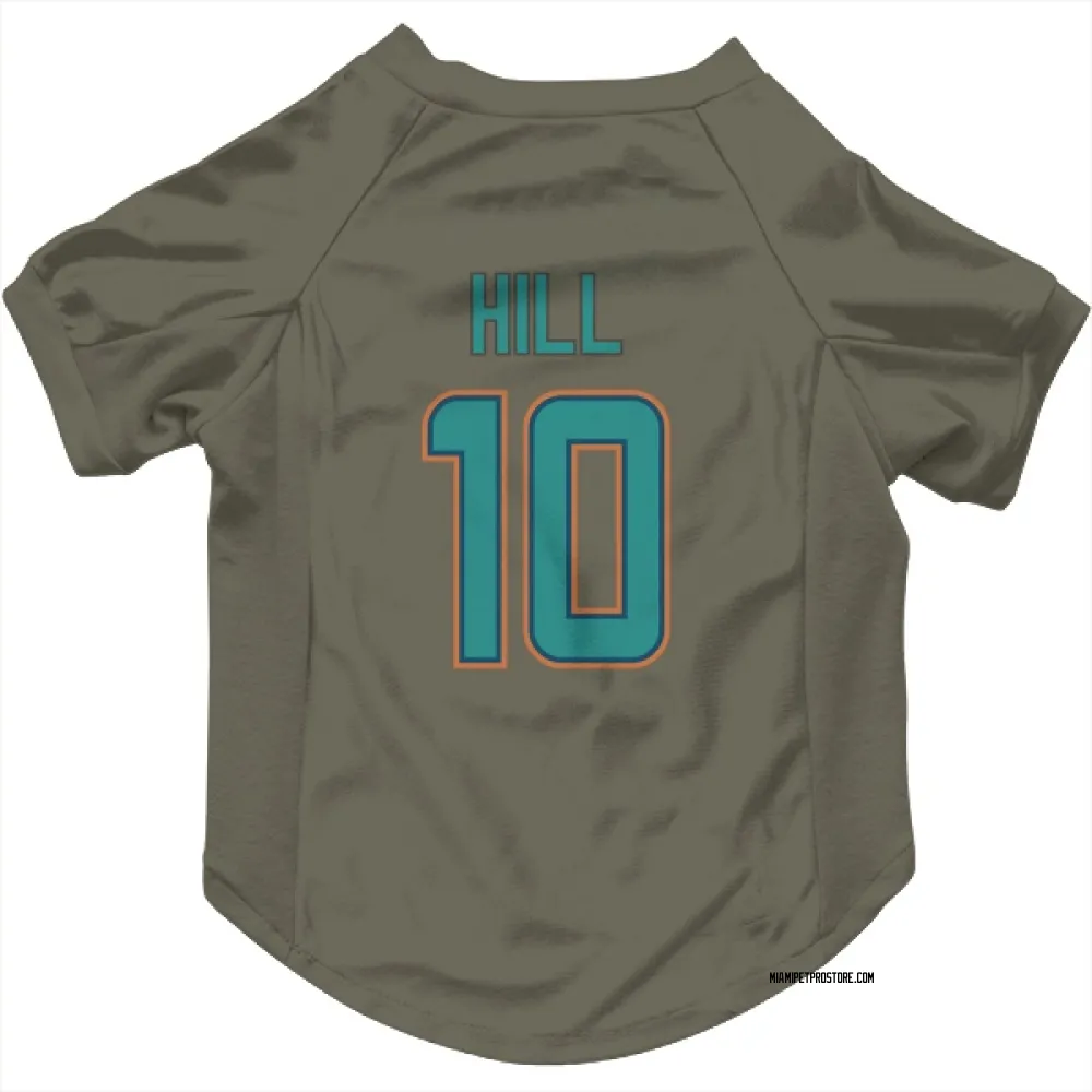 Miami Dolphins Tyreek Hill Olive Pet Jersey for Dog & Cat