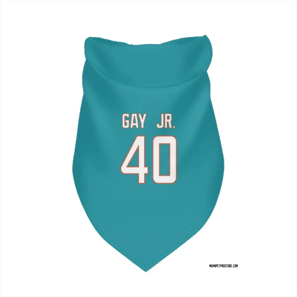 Miami Dolphins Willie Gay Jr. Aqua Pet Bandana for Dog & Cat