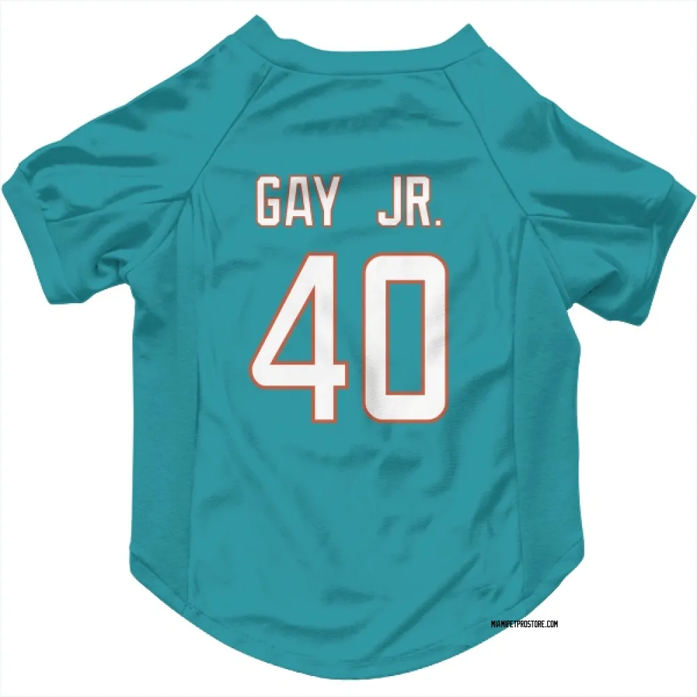 Miami Dolphins Willie Gay Jr. Aqua Pet Jersey for Dog & Cat