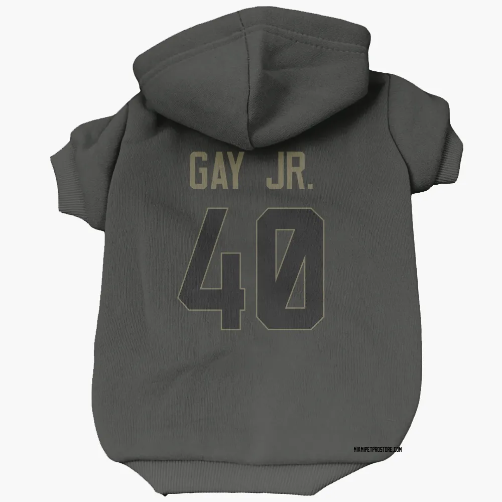 Miami Dolphins Willie Gay Jr. Black Service Pet Hoodie for Dog & Cat