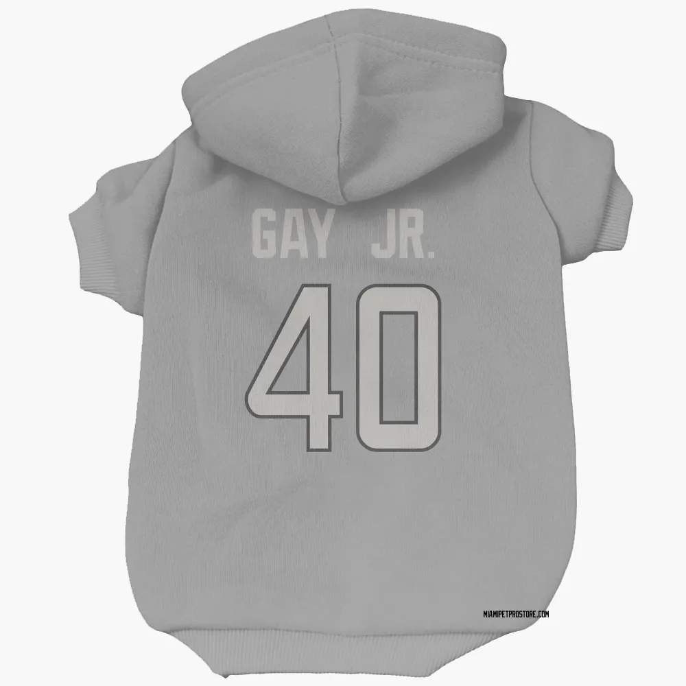 Miami Dolphins Willie Gay Jr. Charcoal Pet Hoodie for Dog & Cat