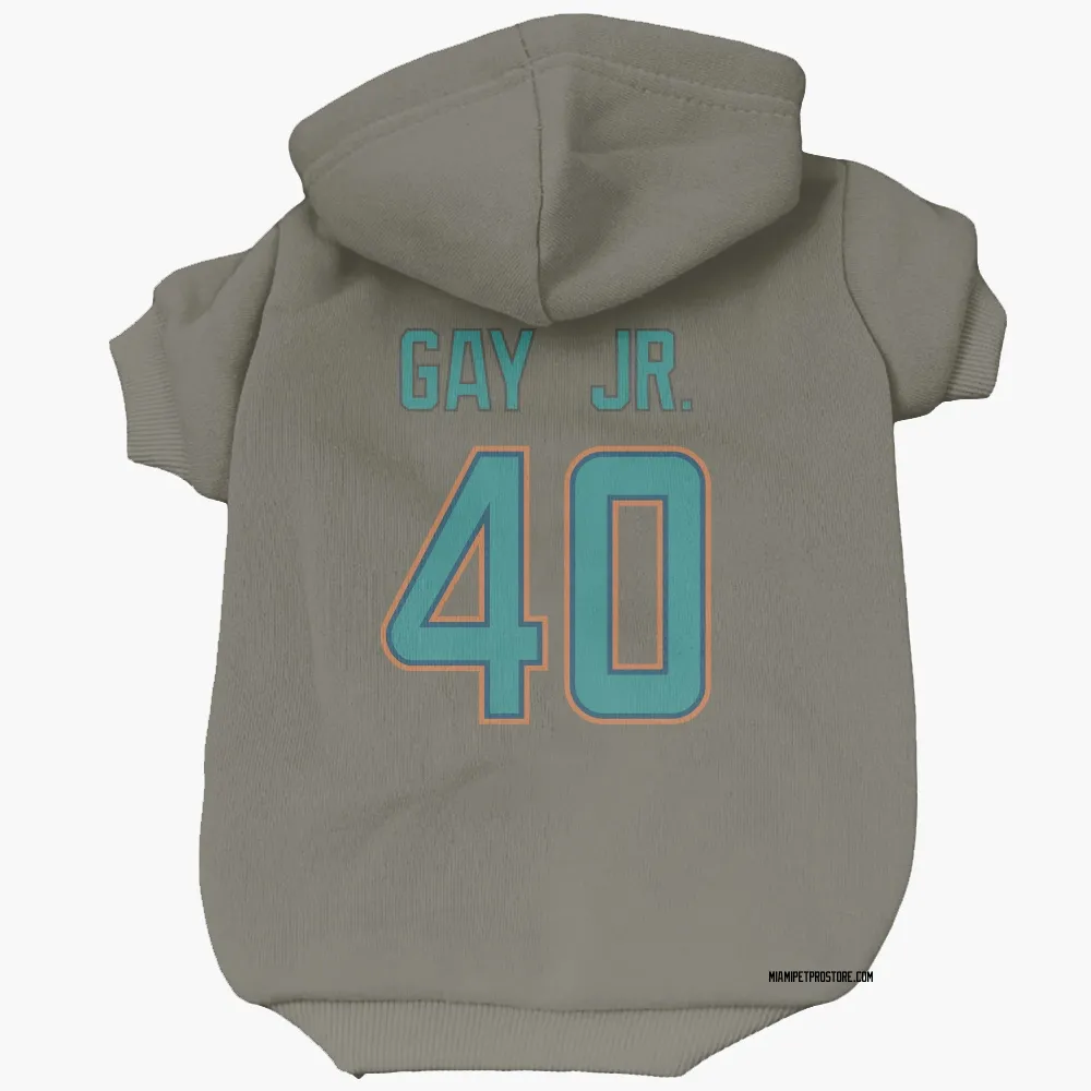 Miami Dolphins Willie Gay Jr. Olive Pet Hoodie for Dog & Cat
