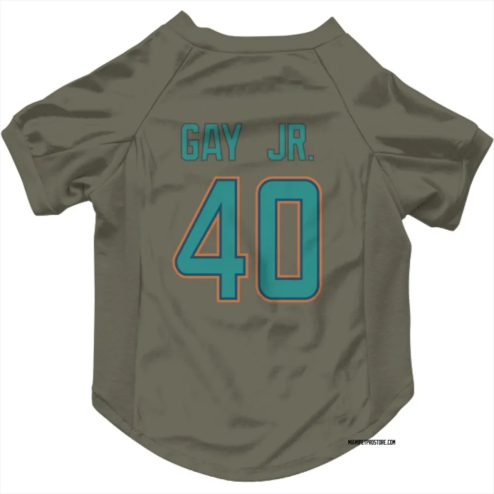 Miami Dolphins Willie Gay Jr. Olive Pet Jersey for Dog & Cat