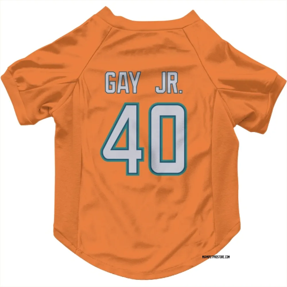 Miami Dolphins Willie Gay Jr. Orange Pet Jersey for Dog & Cat