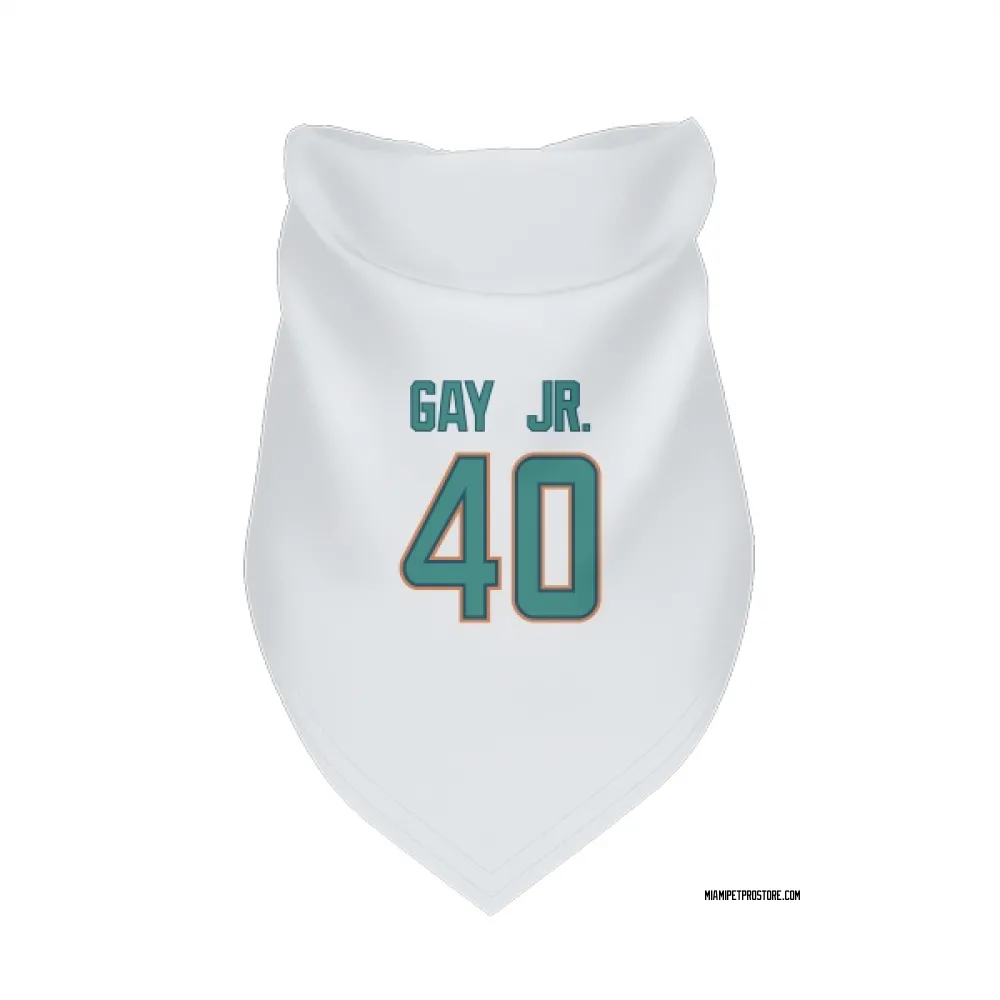 Miami Dolphins Willie Gay Jr. White Pet Bandana for Dog & Cat