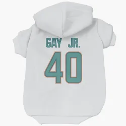 Miami Dolphins Willie Gay Jr. White Pet Hoodie for Dog & Cat