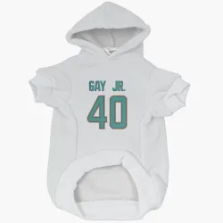 Miami Dolphins Willie Gay Jr. White Pet Hoodie for Dog & Cat