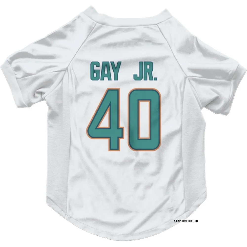 Miami Dolphins Willie Gay Jr. White Pet Jersey for Dog & Cat